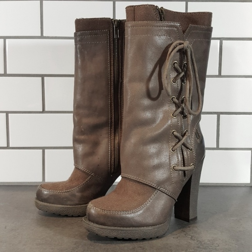 Luxury Rebel women toupe leather boots sz 7 Perry